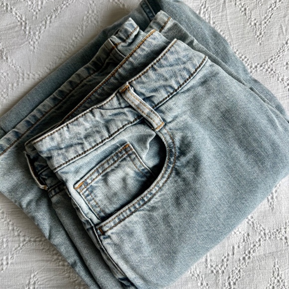 Frank & Oak Blue Straight Leg Courtney Jeans - Picture 7 of 7